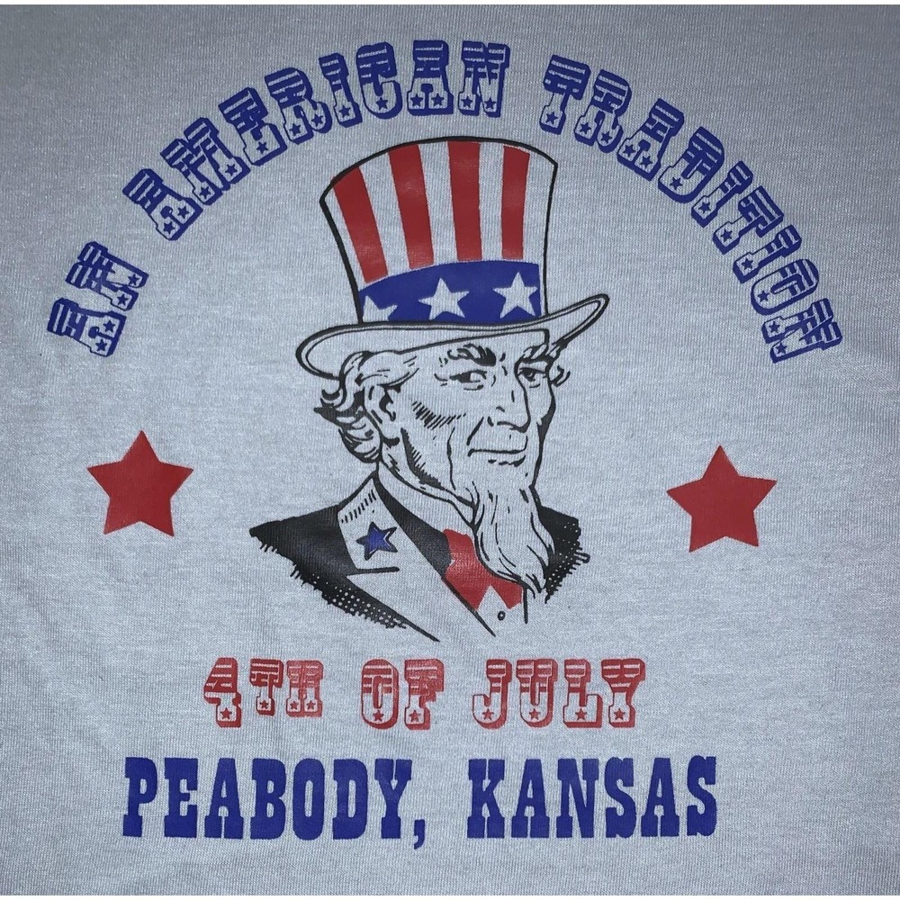Screen Stars White Patriotic Uncle Sam 4th of July Tee